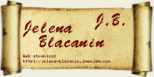 Jelena Blaćanin vizit kartica